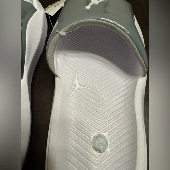 New Nike Air Jordan Slides Sandals Gray White Size US 11 - Picture 10 of 13
